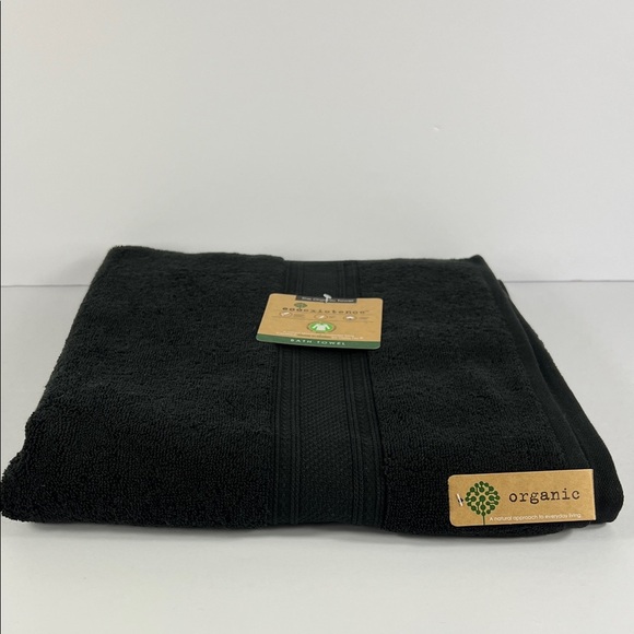 Ecoexistence Organic Bath Towel Black 100% Organic Cotton Loops Plush 1 Pc NEW - Picture 1 of 8